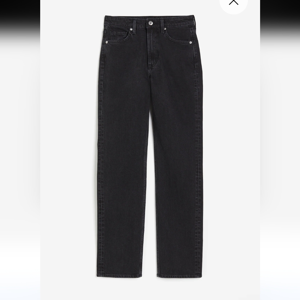 H&M Jeans High Rise Slim Straight Leg Denim Black Women’s Size US 10